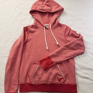 American Eagle Coral Stripe Sweatshirt